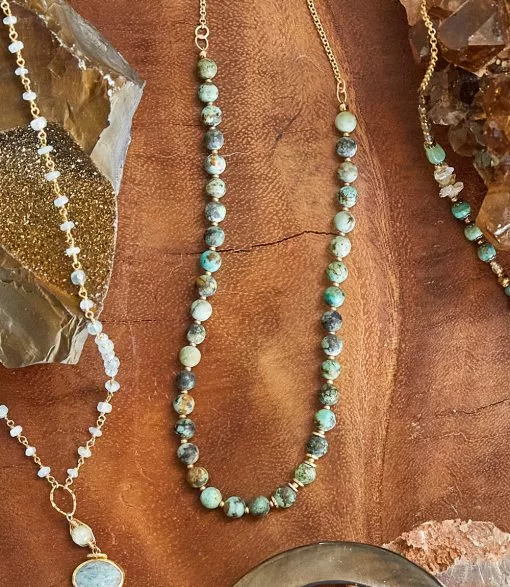 Karen Kane Turquoise Beaded Necklace 6 Karen Kane Turquoise Beaded Necklace -karen kane Sales Shop 01 18 22 KK Home Goods 0548