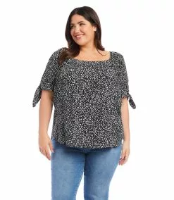 Karen Kane Plus Size Square Neck Top -karen kane Sales Shop 1L11204W LEO 2282