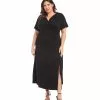 Karen Kane Plus Size Faux Wrap Midi Dress