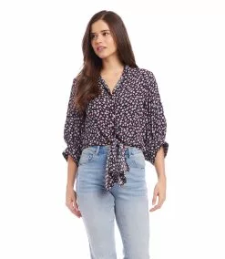 Karen Kane Petite Size Tie-Front Top -karen kane Sales Shop 1L18619P DAI 21448