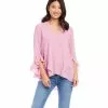 Karen Kane Ruffle Sleeve Crossover Top -karen kane Sales Shop 1L25412 PIN 19524