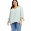 Karen Kane Plus Size Ruffle Sleeve Crossover Top -karen kane Sales Shop 1L25412W FIJI 2338
