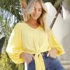 Karen Kane Lantern Sleeve Tie-Front Top 2 Karen Kane Lantern Sleeve Tie-Front Top -karen kane Sales Shop 1L55189 lemon 001 77d60517 2b36 4b25 8c95 d0d2f93cd850