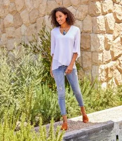 Karen Kane Bracelet Sleeve Asymmetric Top -karen kane Sales Shop 1l25405 off white 005 1d15b109 620a 49a4 a3e4 ab700362094f