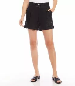 Karen Kane High Waist Pleated Shorts -karen kane Sales Shop 2L01556 BLK 003