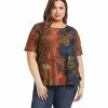 Karen Kane Plus Size Short Sleeve Shirttail Top -karen kane Sales Shop 2L05600W print 001 0ada8da0 eacb 41bf 86f9 c1da79bde575