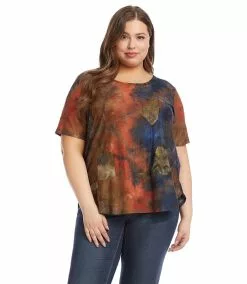 Karen Kane Plus Size Short Sleeve Shirttail Top