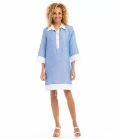 Karen Kane Contrast Shirtdress -karen kane Sales Shop 2L20510 BLU 002