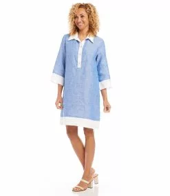 Karen Kane Contrast Shirtdress -karen kane Sales Shop 2L20510 BLU 004