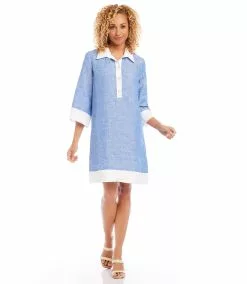 Karen Kane Contrast Shirtdress -karen kane Sales Shop 2L20510 BLU 005