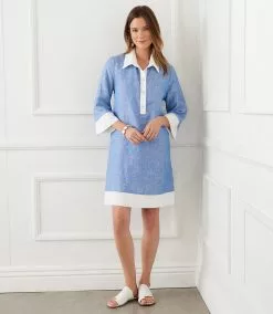 Karen Kane Contrast Shirtdress -karen kane Sales Shop 2L20510 BLU 007