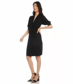 Karen Kane Short Sleeve Wrap Dress 14 Karen Kane Short Sleeve Wrap Dress -karen kane Sales Shop 3L13097 black 004 f48af1f6 72cb 4ba2 b6fe c80ca273117f