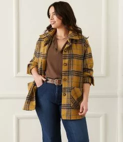 Karen Kane Plus Size Plaid Shirt Jacket