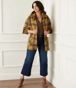 Karen Kane Plus Size Plaid Shirt Jacket -karen kane Sales Shop 3L31232W PLA135357