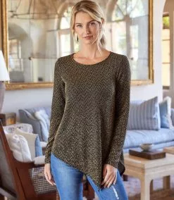 Karen Kane Gold Asymmetric Hem Top