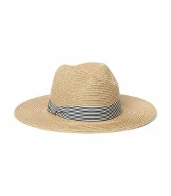 Karen Kane Panama Hat With Striped Band