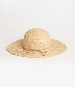 Karen Kane Contrast Tie Raffia Hat