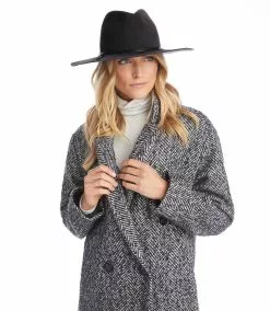 Karen Kane Leather Trim Velour Hat -karen kane Sales Shop H300004 BLK 2963 f4028270 31c2 4ed4 9fe7 1e6c8cbcd1e0