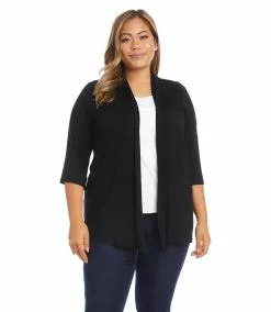 Karen Kane Plus Size Molly Cardigan -karen kane Sales Shop L13514W BLK 0528 ee6aafbd 1262 48a9 8339 2efb18eceb2f