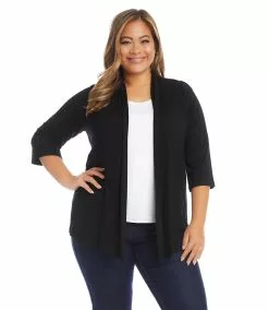 Karen Kane Plus Size Molly Cardigan -karen kane Sales Shop L13514W BLK 0532 110877ef 7ddf 4d40 9cb9 60afa63ca9d9