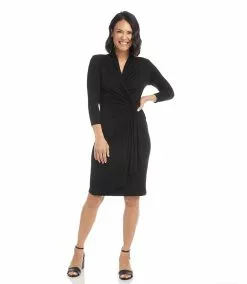 Karen Kane Cascade Wrap Dress -karen kane Sales Shop L13915 BLK 1393 da5286a3 84d8 4d63 9faf 60913247b4f9