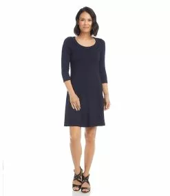 Karen Kane Three Quarter Sleeve A Line Dress