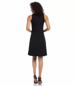 Karen Kane High Neck A Line Dress -karen kane Sales Shop L14226 black 003 cc05e933 a116 4892 bb8d bd810daeed32