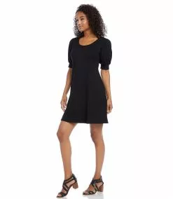 Karen Kane Petite Size Erin A-Line Dress -karen kane Sales Shop L14290P black 005 f991c5cf f87d 4caf bebe 01aad110f0c0 1