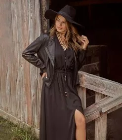 Karen Kane Cuffed Sleeve Dress -karen kane Sales Shop L48566 black 001 09518adc 9f21 4def bfc6 f61e5949c6d9