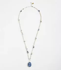 Karen Kane Gemstone Beaded Pendant Necklace 13 Karen Kane Gemstone Beaded Pendant Necklace -karen kane Sales Shop N100052 BLU 1