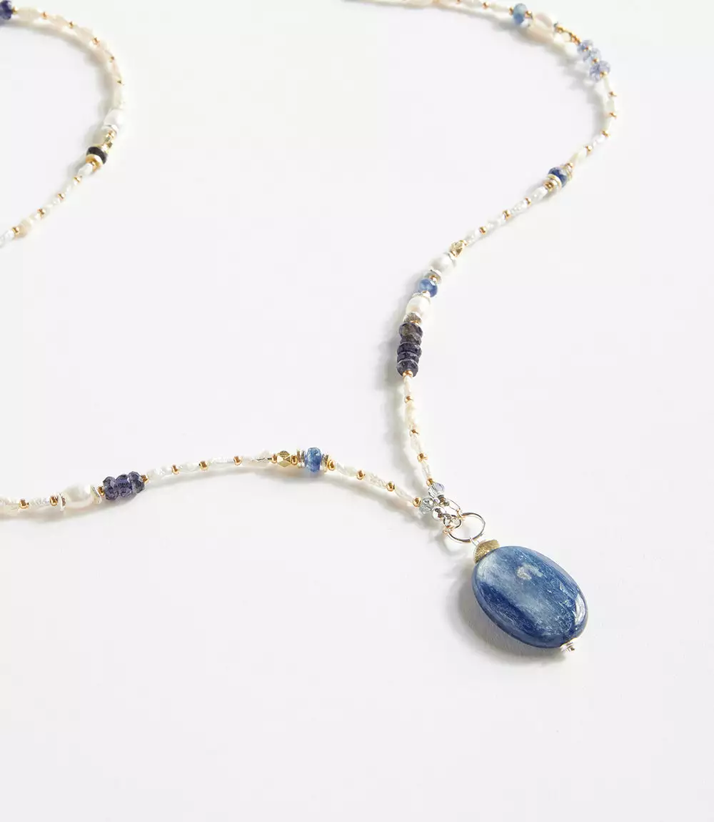 Karen Kane Gemstone Beaded Pendant Necklace 4 Karen Kane Gemstone Beaded Pendant Necklace - Image 2