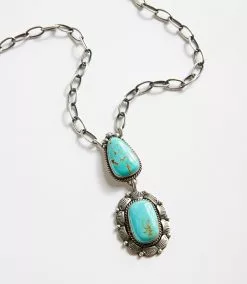 Karen Kane Turquoise Double Pendant Necklace