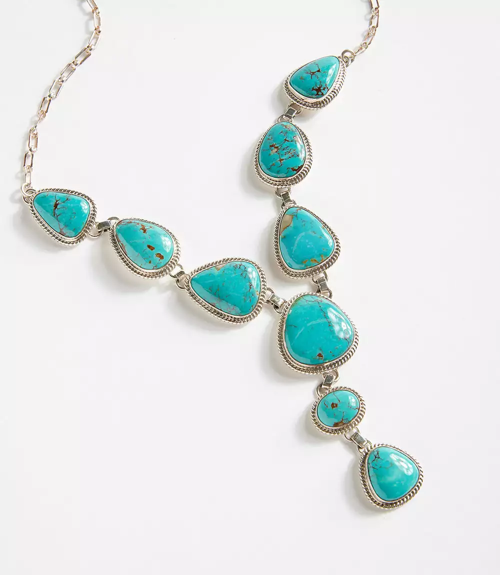 Karen Kane Royston Turquoise Lariat Necklace 3 Karen Kane Royston Turquoise Lariat Necklace