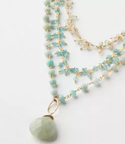 Karen Kane Multistrand Aquamarine Pendant Necklace