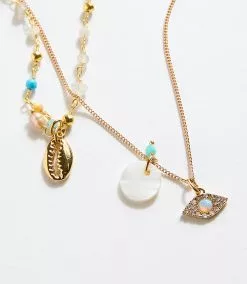 Karen Kane Multi Strand Beaded Charm Necklace