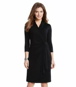 Karen Kane Petite Size Cascade Wrap Dress