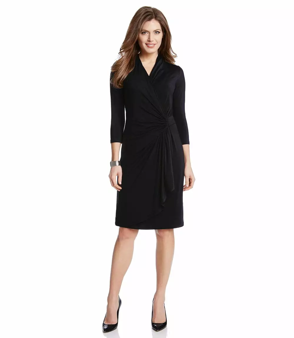 Karen Kane Petite Size Cascade Wrap Dress 4 Karen Kane Petite Size Cascade Wrap Dress - Image 2
