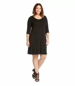 Karen Kane Plus Size 3/4 Sleeve A Line Dress