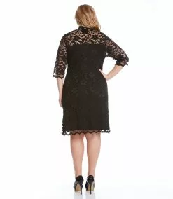 Karen Kane Plus Size V-Neck Scallop Lace Dress 10 Karen Kane Plus Size V-Neck Scallop Lace Dress -karen kane Sales Shop black 3 zoom 4ac79771 27ac 49ca 9854 4f5695d484d5 1