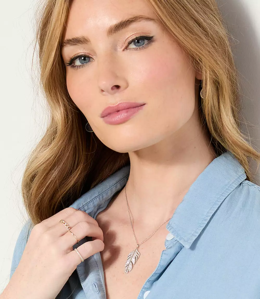 Karen Kane Feather Pendant Necklace 4 Karen Kane Feather Pendant Necklace - Image 2