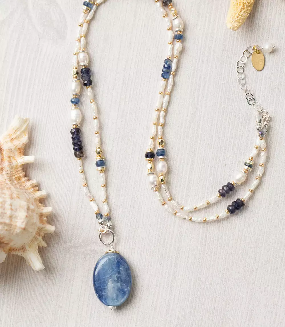 Karen Kane Gemstone Beaded Pendant Necklace 3 Karen Kane Gemstone Beaded Pendant Necklace