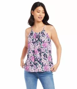 Karen Kane Shirred Tank -karen kane Sales Shop karekane 2023 summer 2L18622 FLO 005