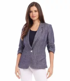 Karen Kane Ruched Sleeve Jacket -karen kane Sales Shop karekane 2023 summer 2L20178 IND 003