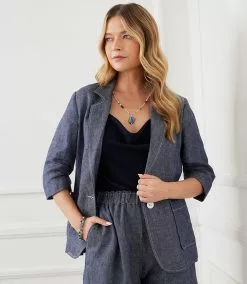 Karen Kane Ruched Sleeve Jacket -karen kane Sales Shop karekane 2023 summer 2L20178 IND 008