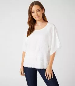 Karen Kane Embroidered Modern Sleeve Top -karen kane Sales Shop karenkane 2021 spring 2L65556 OWH 001