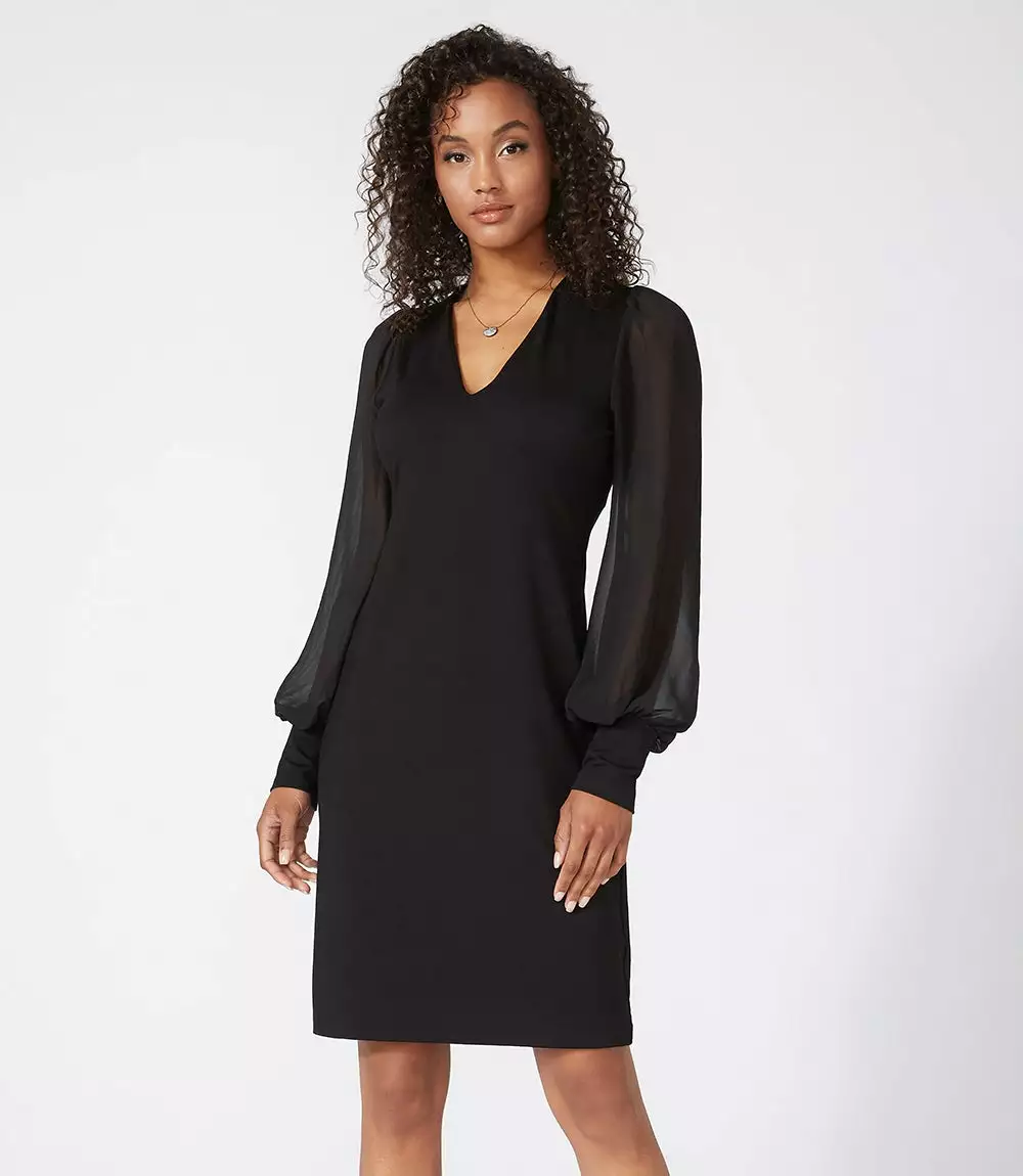 Karen Kane Sheer Sleeve Dress 4 Karen Kane Sheer Sleeve Dress - Image 2