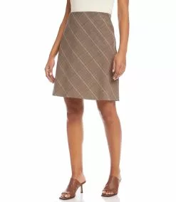 Karen Kane Bias Cut Plaid Skirt -karen kane Sales Shop karenkane 2022 fall 3L06216 PLA 004