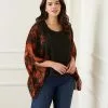 Karen Kane Plus Size Blouson Scarf Top -karen kane Sales Shop karenkane 2022 fall 3L09604W PRT 001