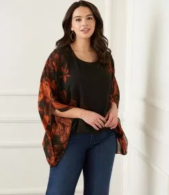 Karen Kane Plus Size Blouson Scarf Top