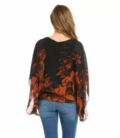 Karen Kane Blouson Scarf Top -karen kane Sales Shop karenkane 2022 fall 3L09604 PRT 004